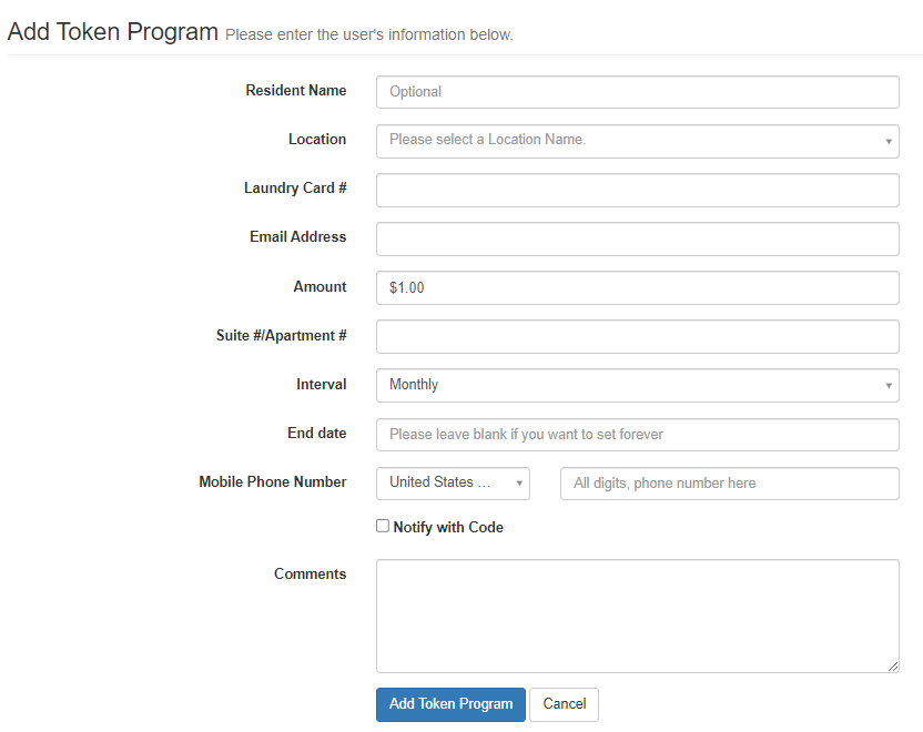 What's the difference between the Token Program for Laundry Card vs